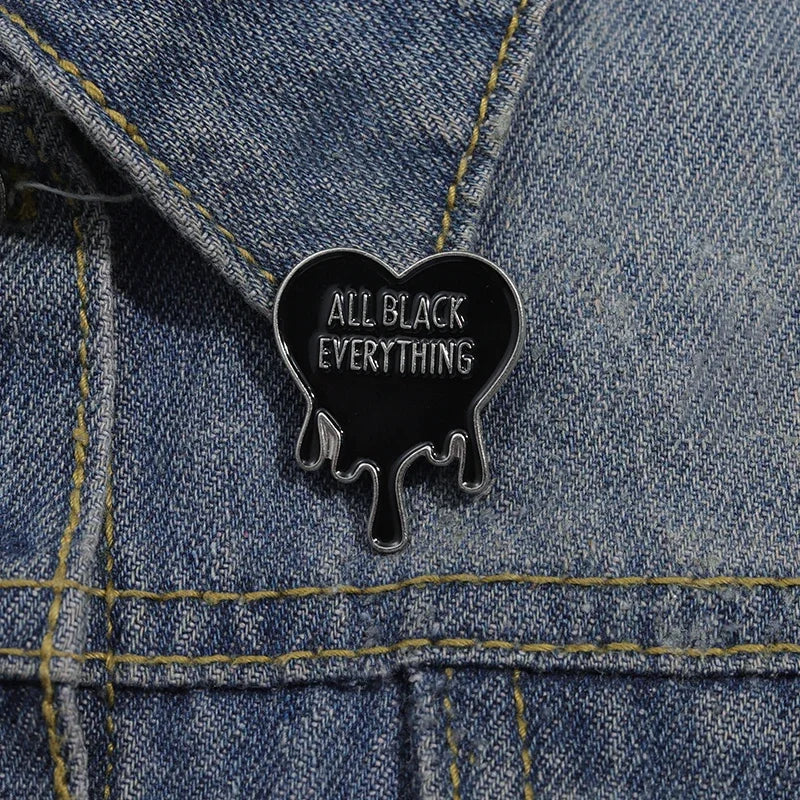 Black Fluid Heart Pin