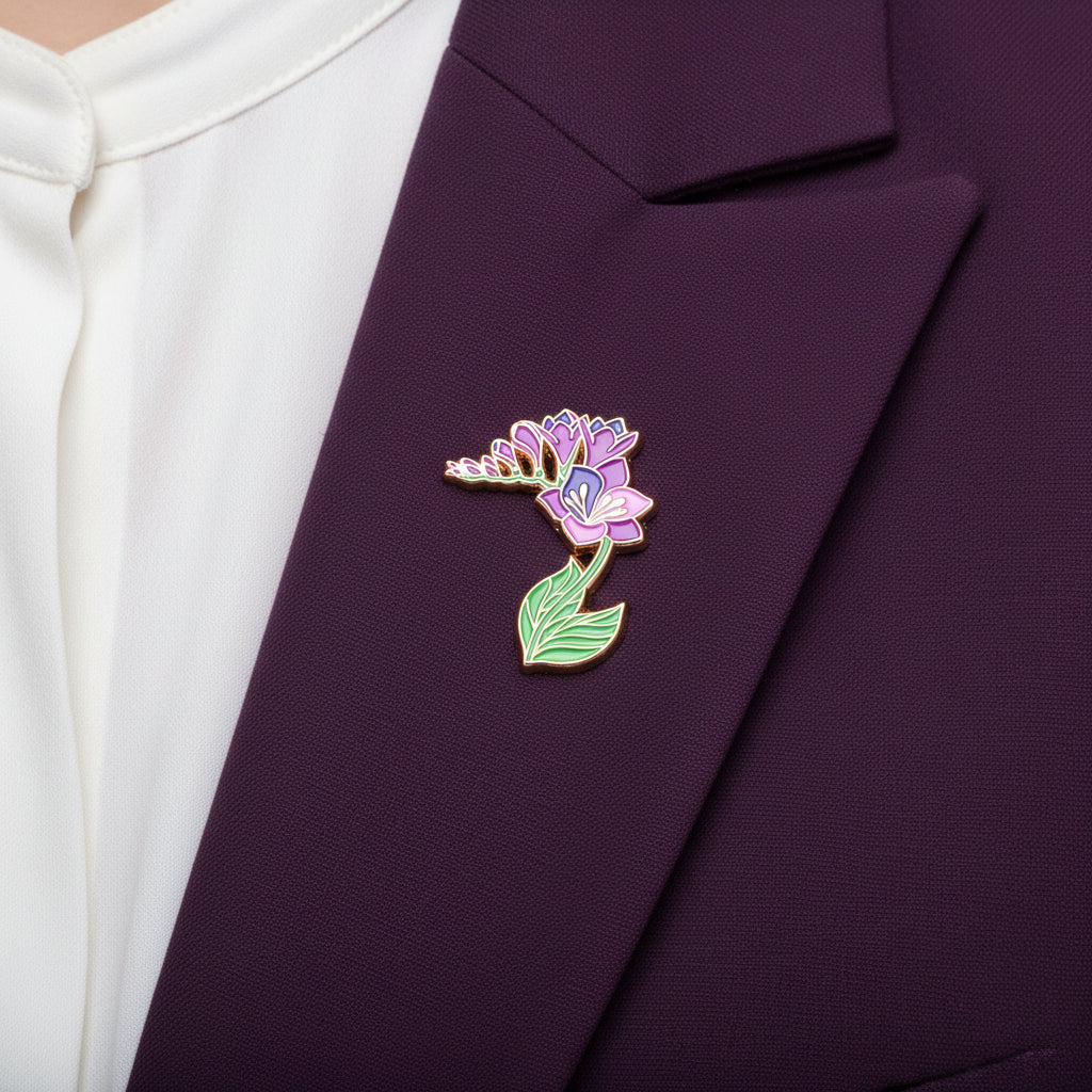 Purple Freesia Pin