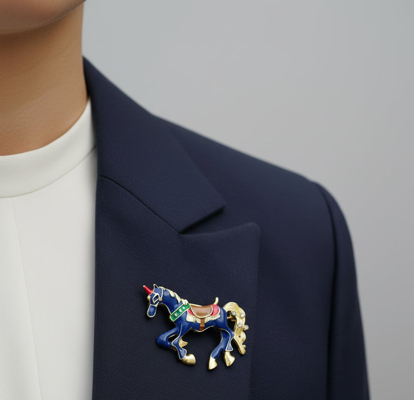 Rhinestone Horse Brooch – 5 Variants