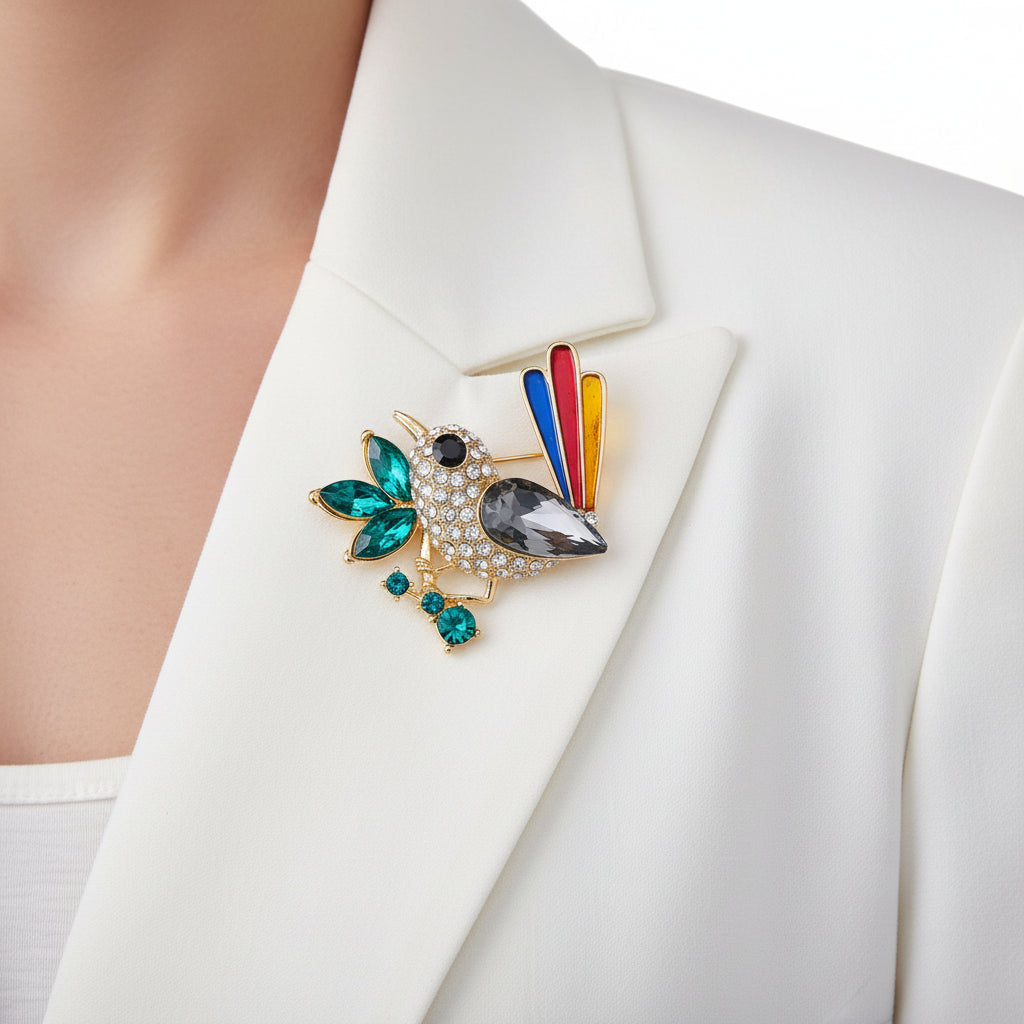 Magpie Bird Brooch