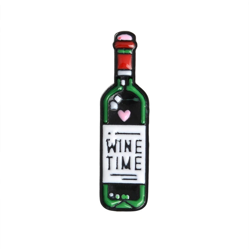 Wine Time & Wine Glass Pin