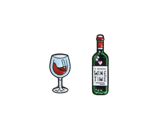 Wine Time & Wine Glass Pin