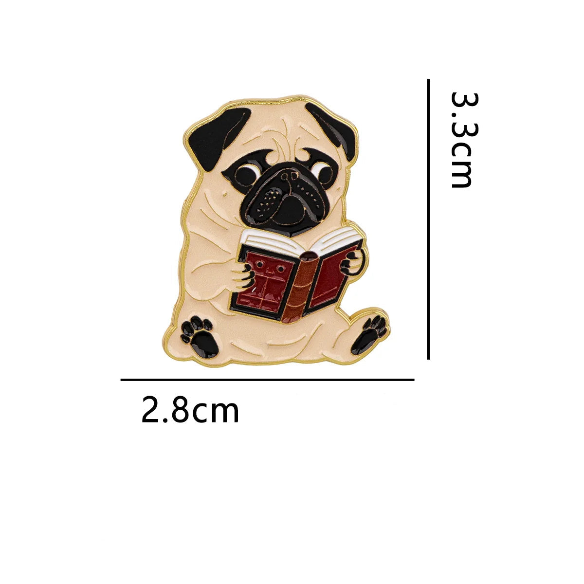 Cute Dog Reading Book Pin