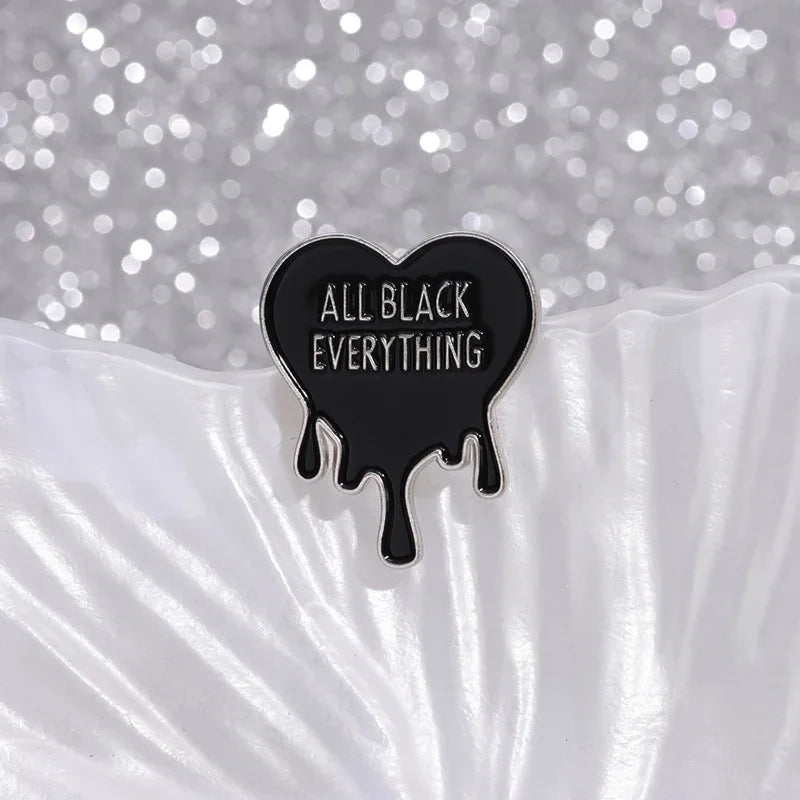 Black Fluid Heart Pin