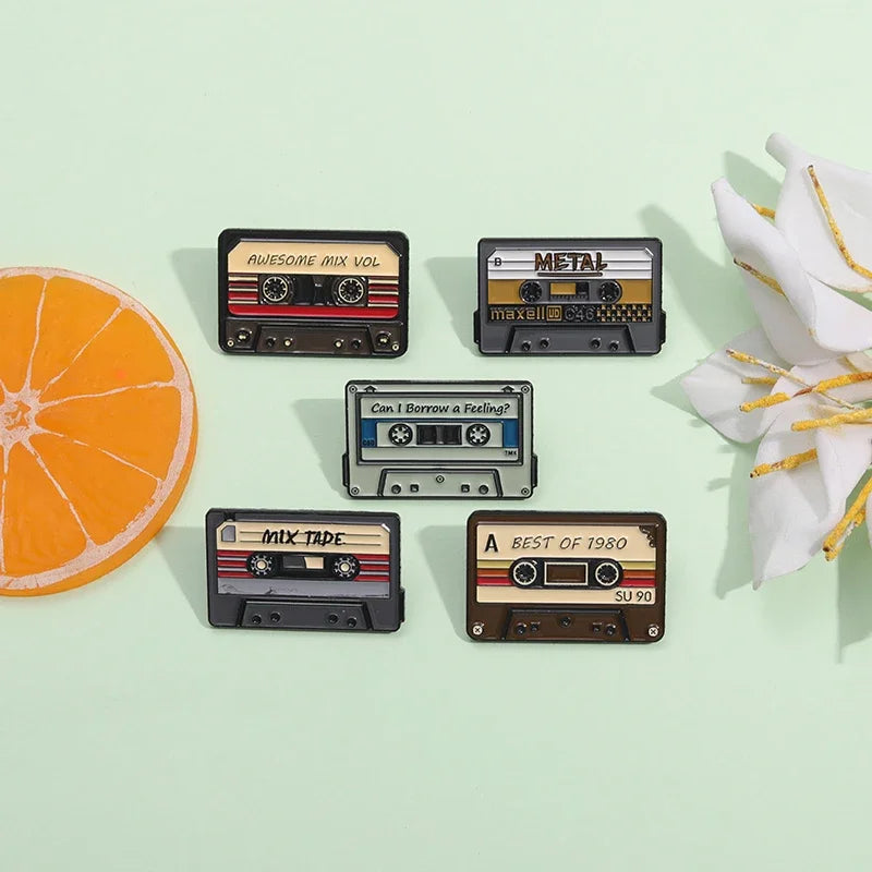 80s & 90s Retro Cassette Tape Pin