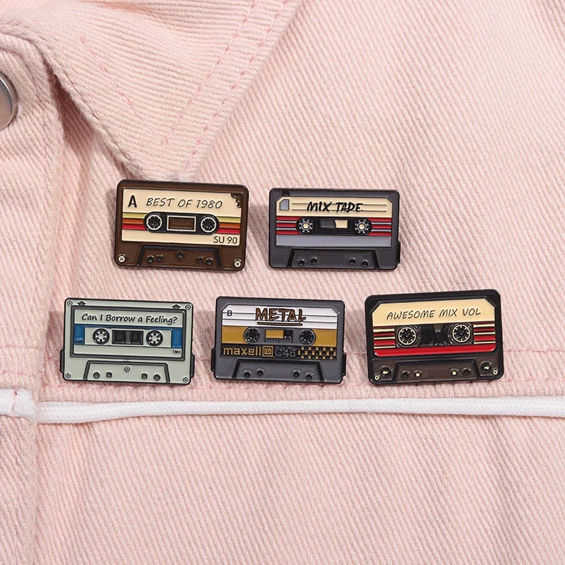 80s & 90s Retro Cassette Tape Pin