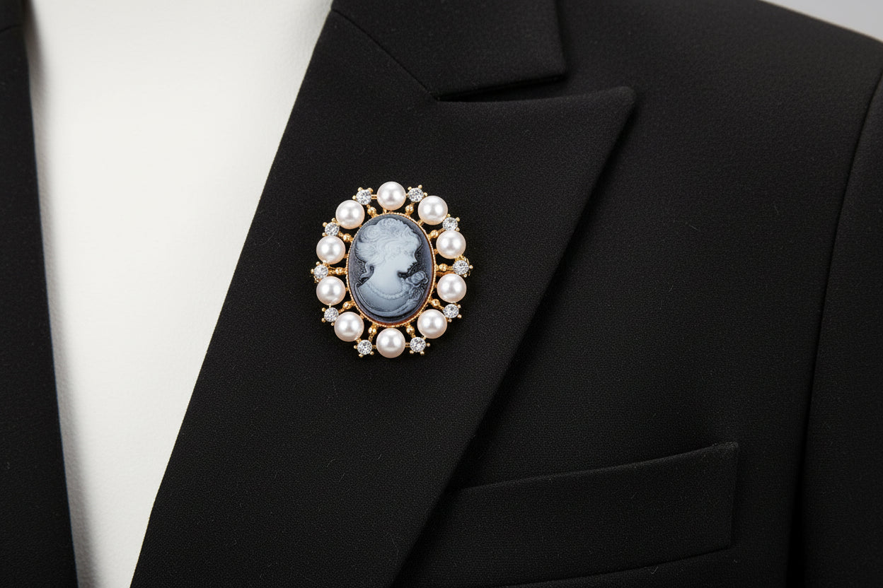 Vintage Cameo Flower Brooch – Multiple Variants