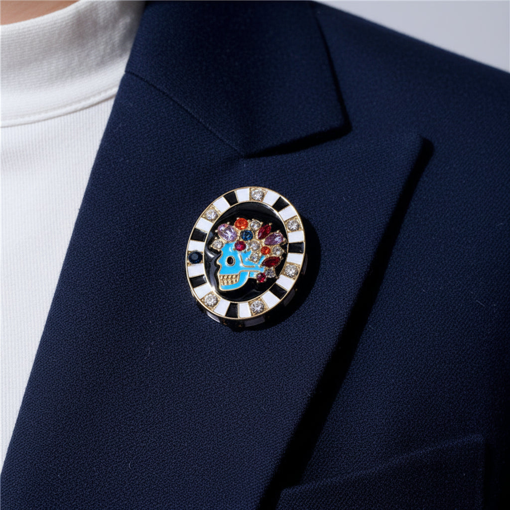 Retro Baroque Gemstone Brooch