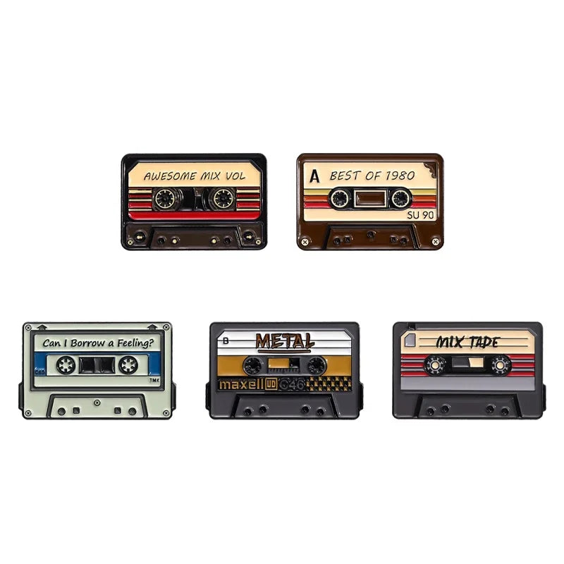80s & 90s Retro Cassette Tape Pin