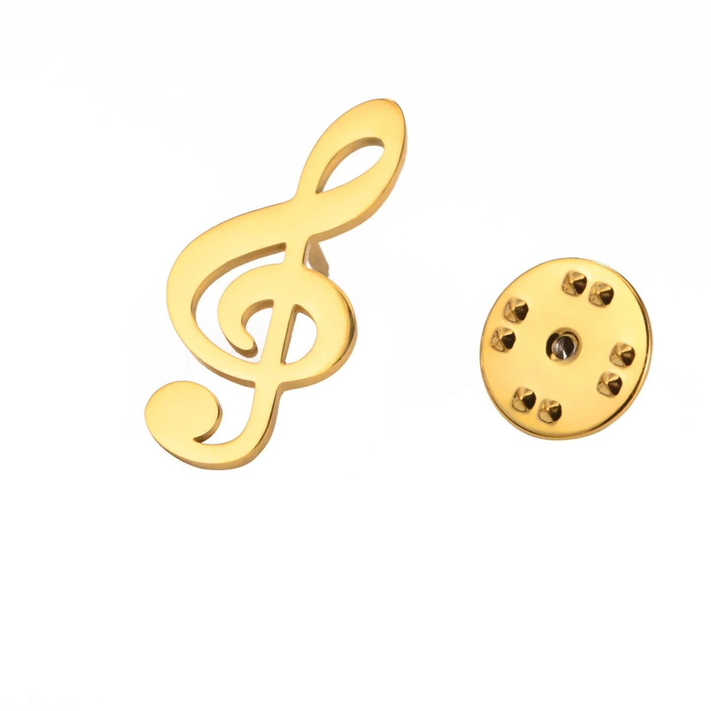 Gold Music Note Brooch