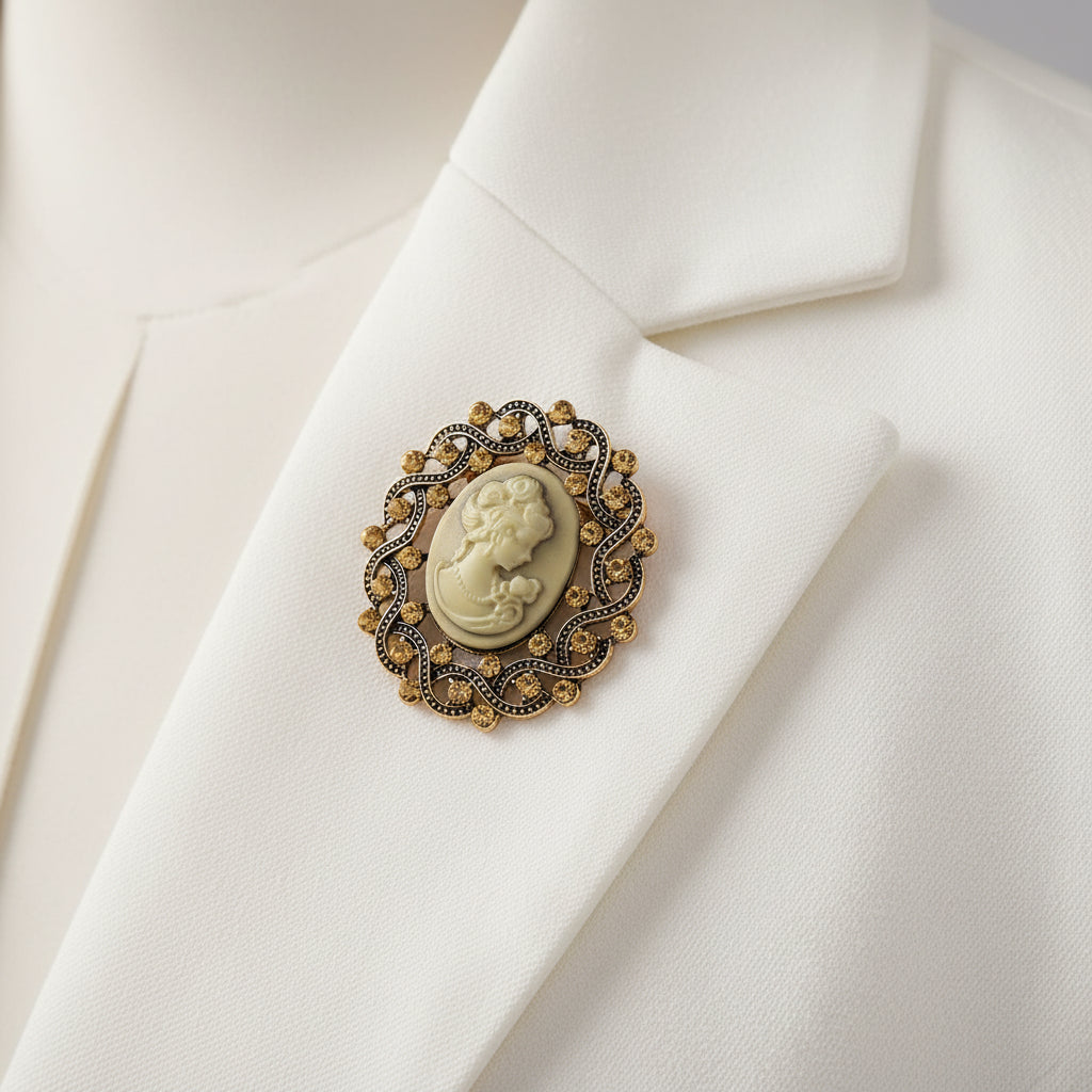 Vintage Cameo Flower Brooch – Multiple Variants