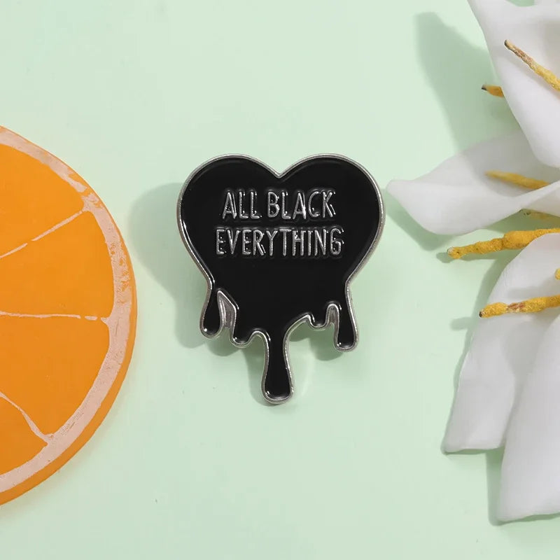 Black Fluid Heart Pin