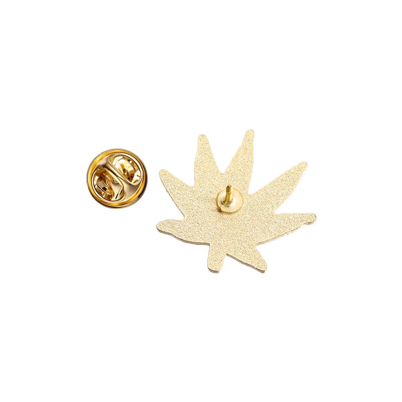 Green Cannabis Leaf Pin
