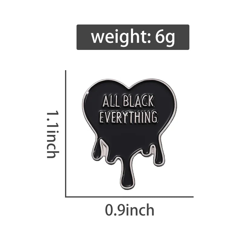 Black Fluid Heart Pin