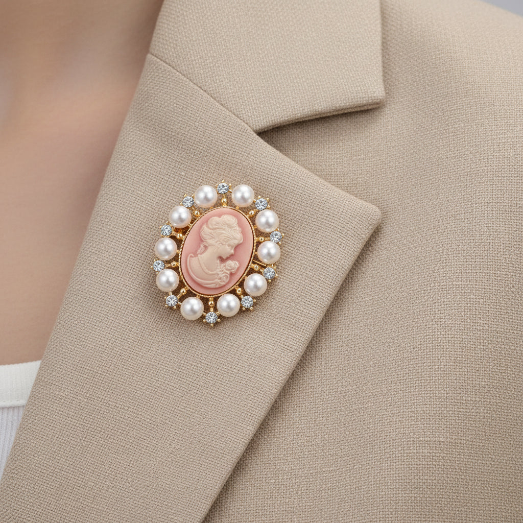 Vintage Cameo Flower Brooch – Multiple Variants