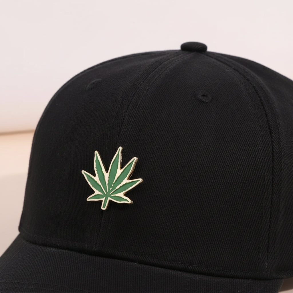 Green Cannabis Leaf Pin