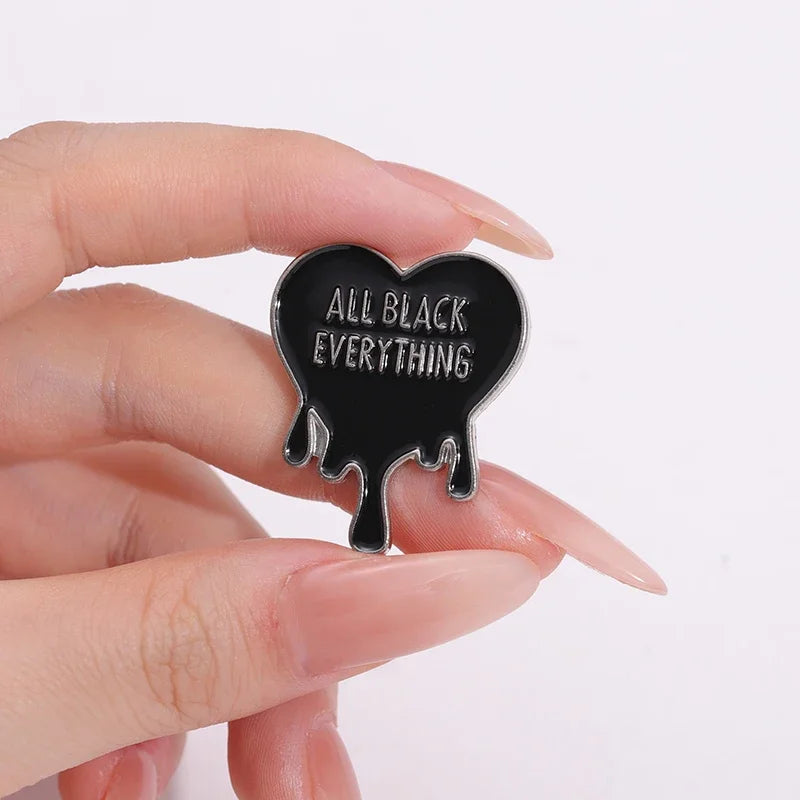 Black Fluid Heart Pin
