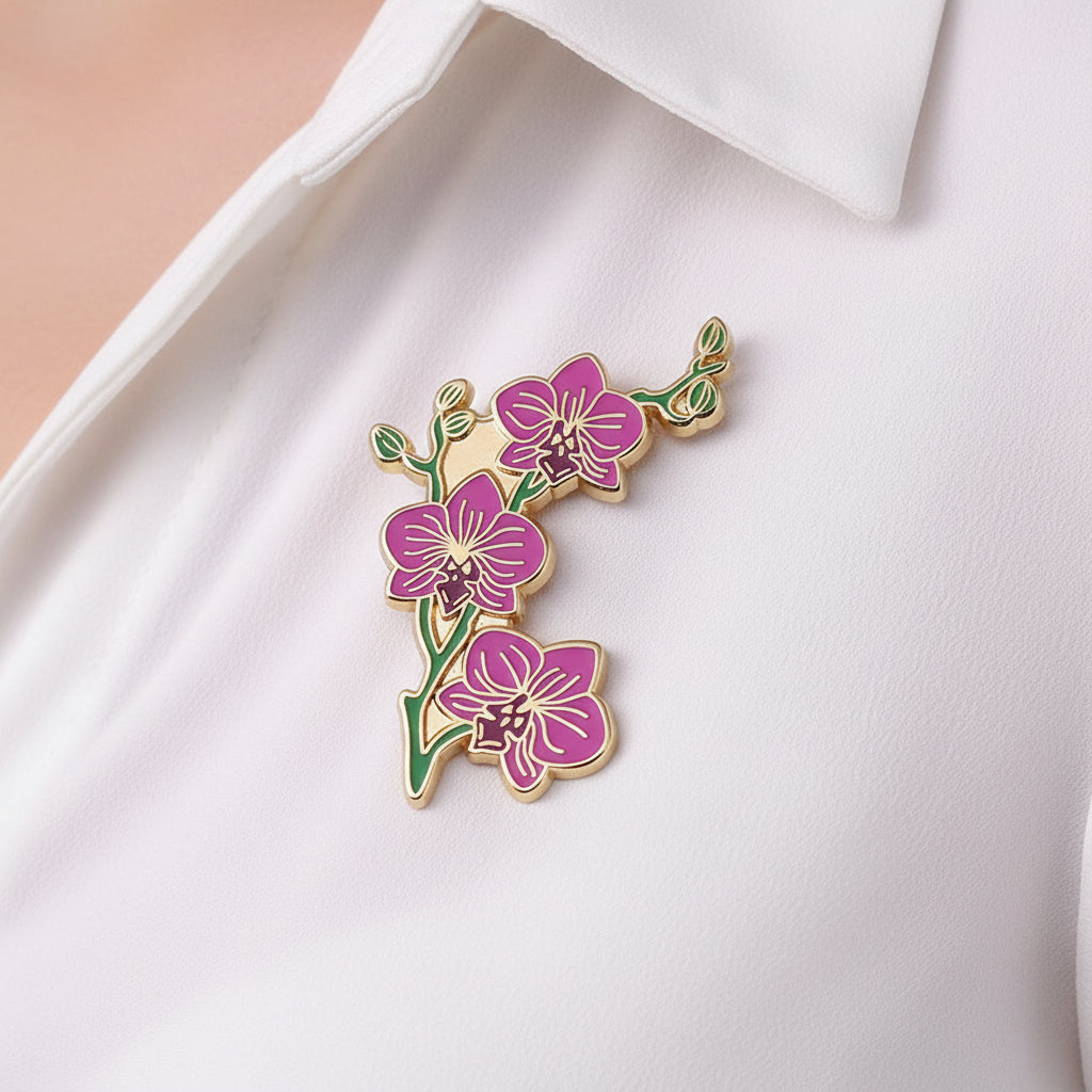 Pink Orchid Pin
