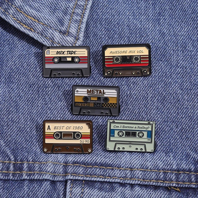 80s & 90s Retro Cassette Tape Pin