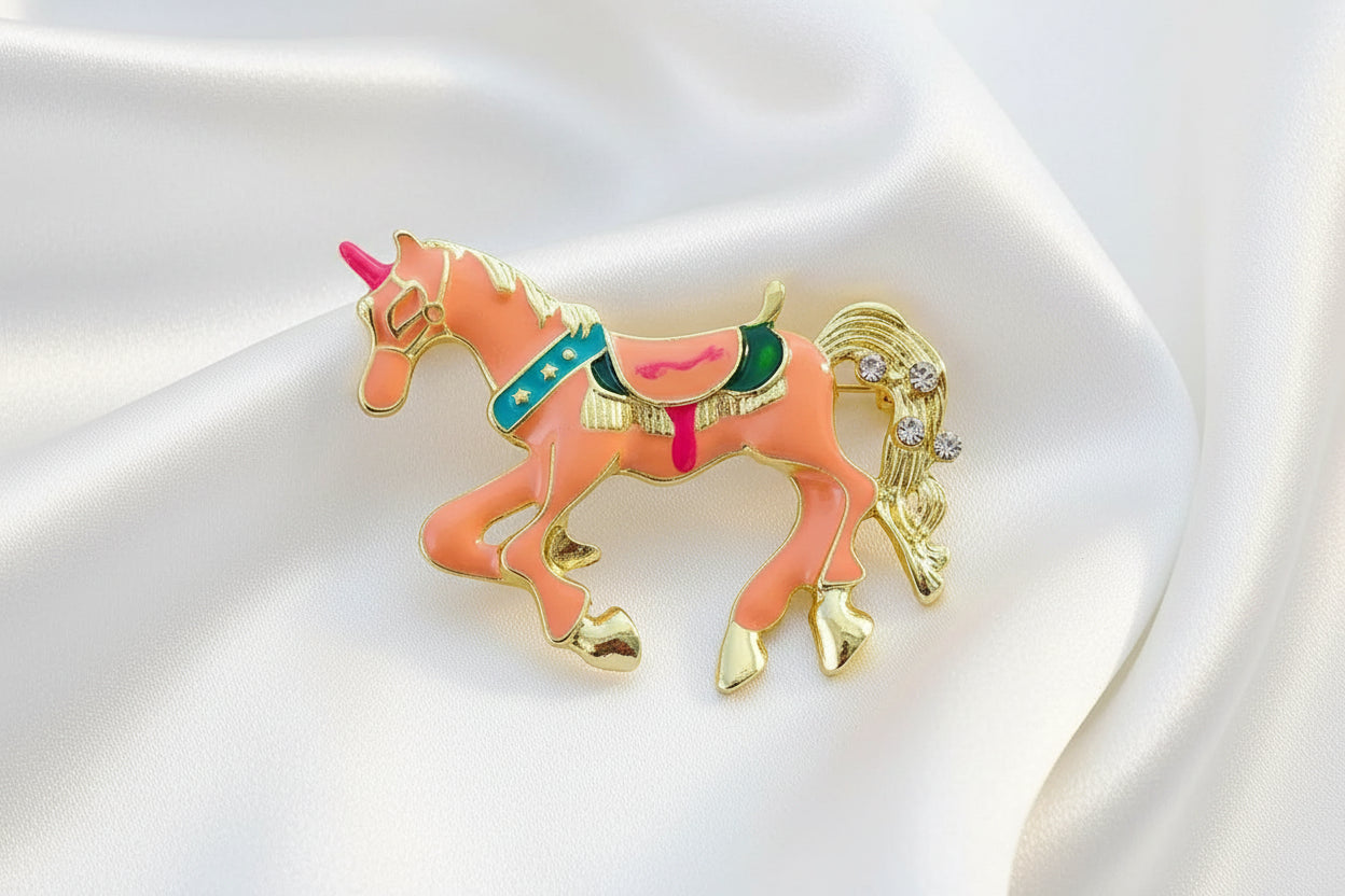 Rhinestone Horse Brooch – 5 Variants