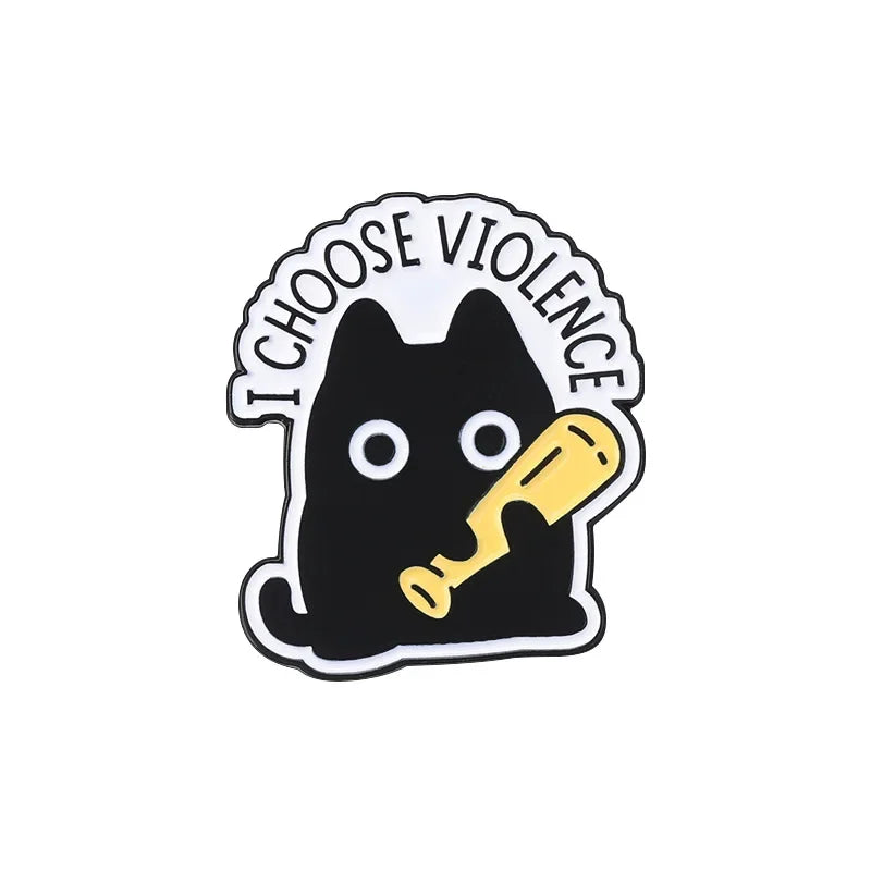 Black Cat "Choose Violence" Pin