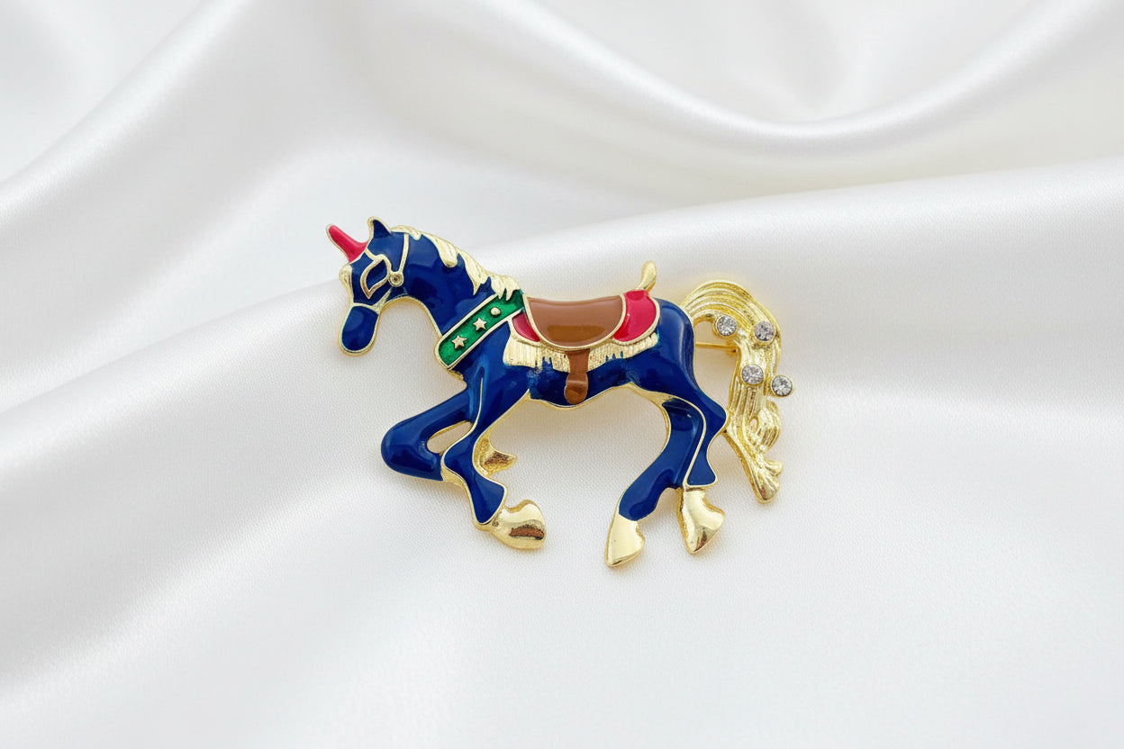 Rhinestone Horse Brooch – 5 Variants