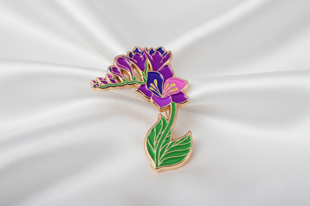 Purple Freesia Pin