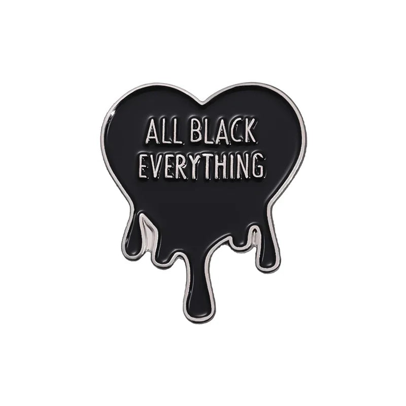 Black Fluid Heart Pin