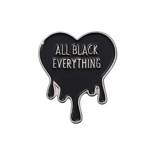 Black Fluid Heart Pin