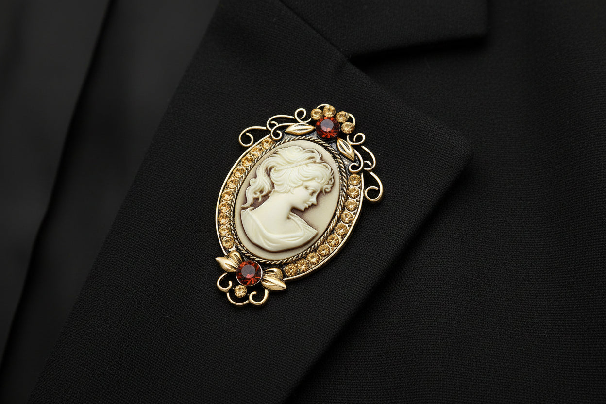 Vintage Cameo Flower Brooch – Multiple Variants