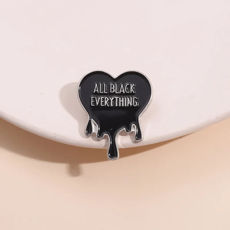 Black Fluid Heart Pin