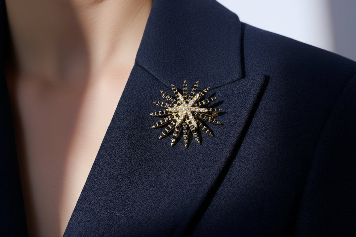 Retro Baroque Gemstone Brooch
