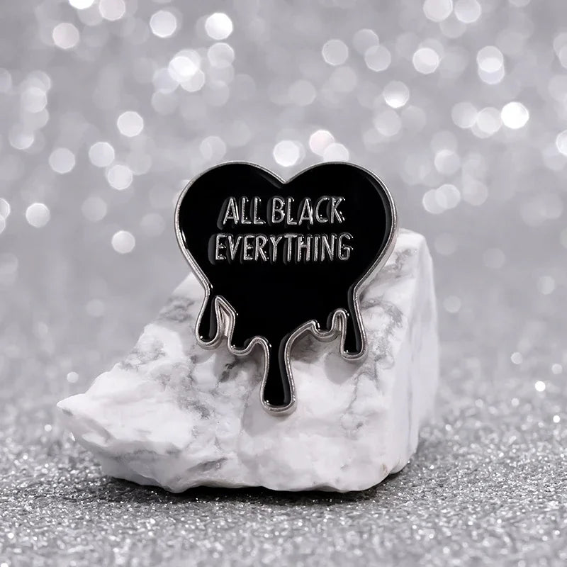 Black Fluid Heart Pin