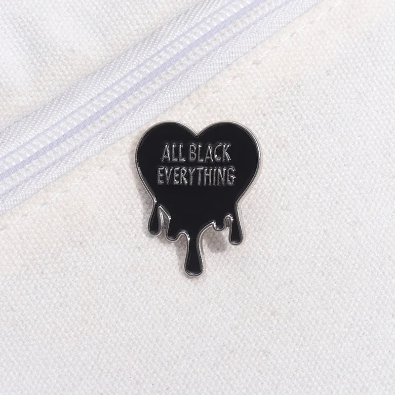Black Fluid Heart Pin