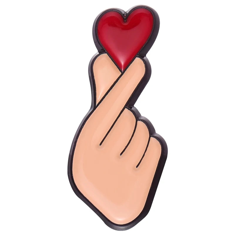K-Pop Finger Heart Pin