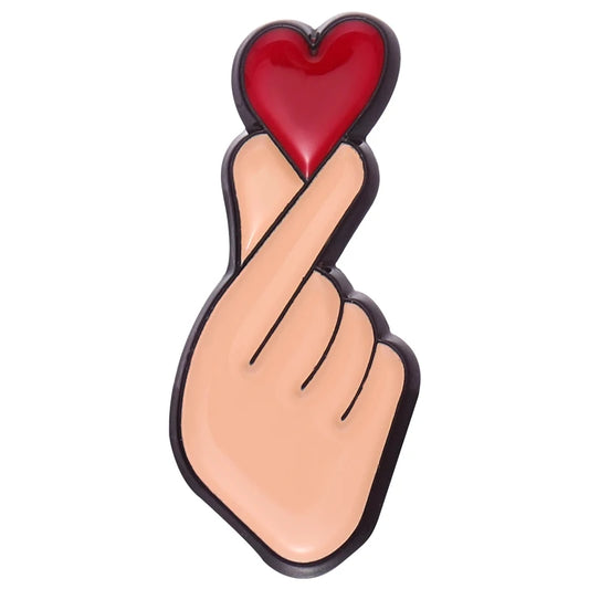 K-Pop Finger Heart Pin
