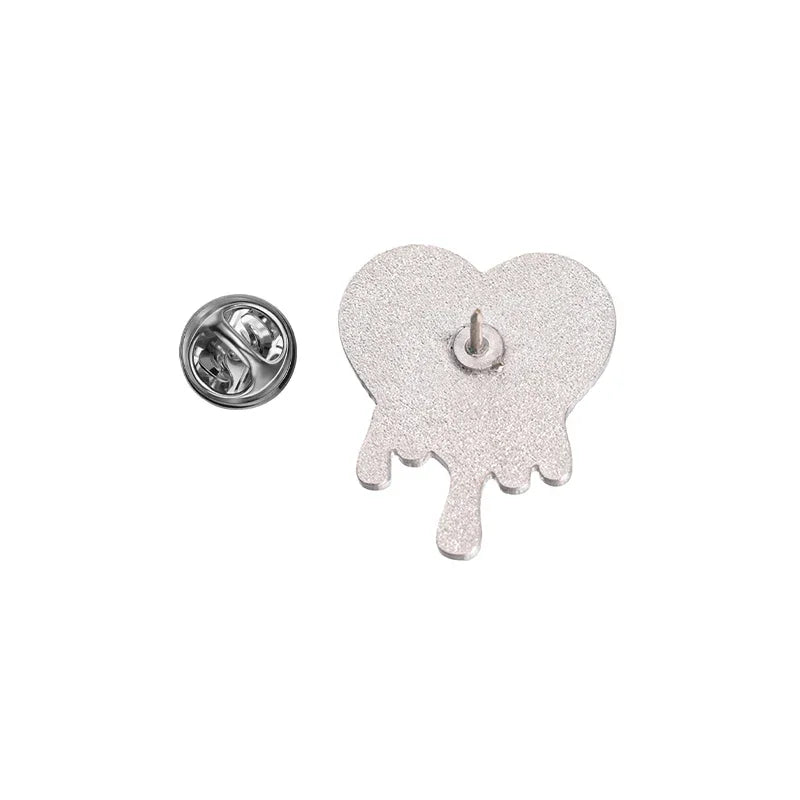 Black Fluid Heart Pin