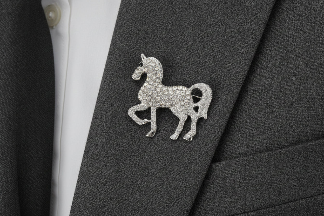 Rhinestone Horse Brooch – 5 Variants