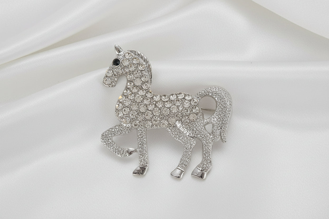 Rhinestone Horse Brooch – 5 Variants