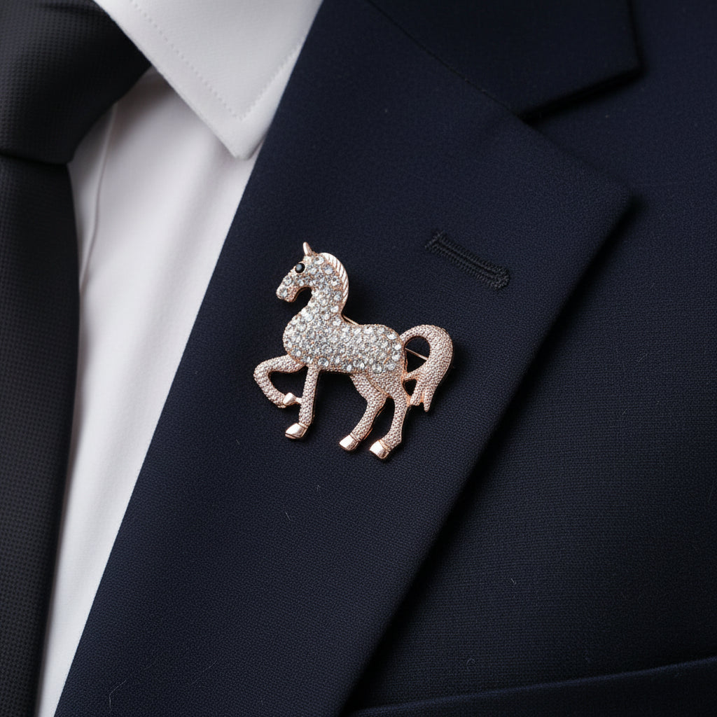 Rhinestone Horse Brooch – 5 Variants