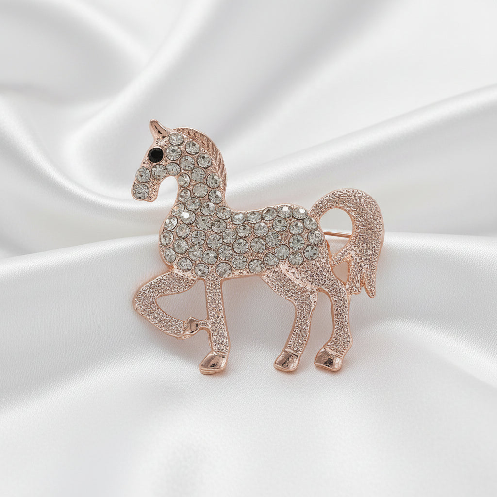 Rhinestone Horse Brooch – 5 Variants