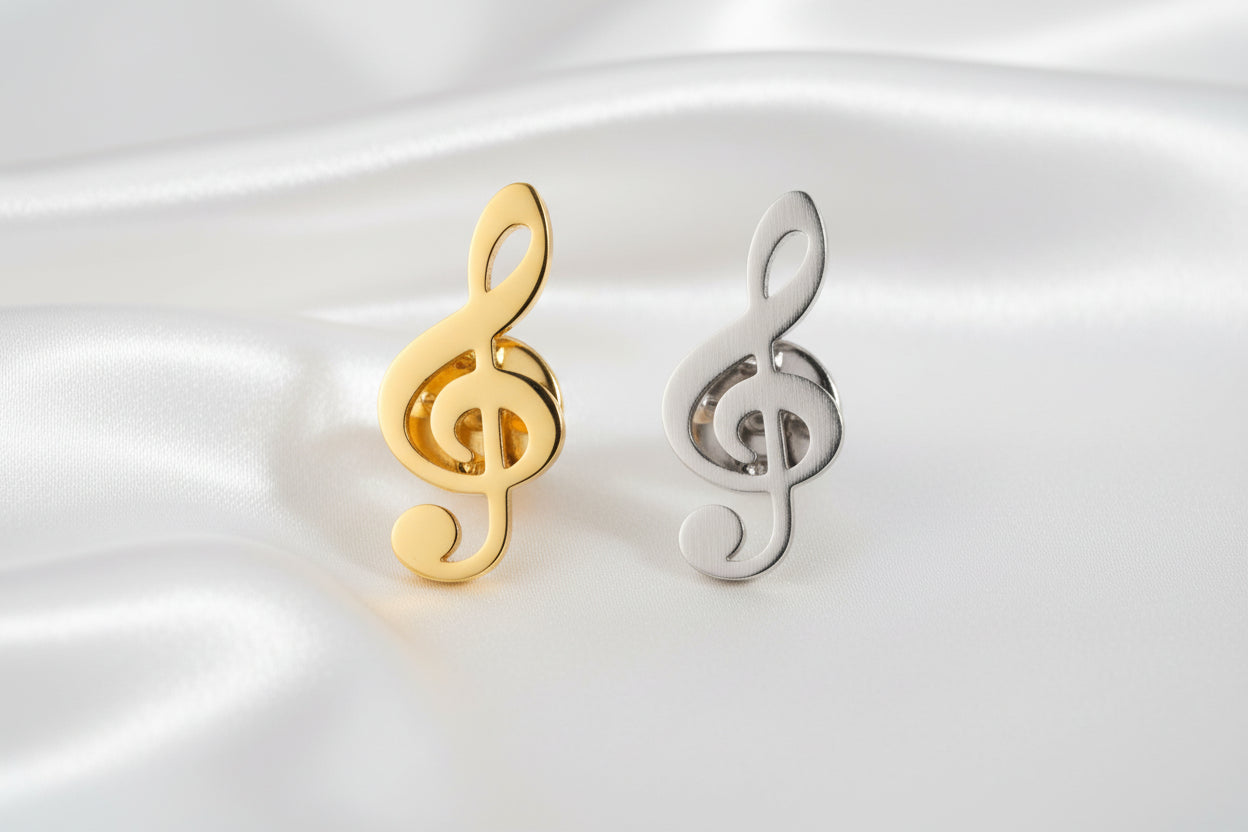 Gold Music Note Brooch