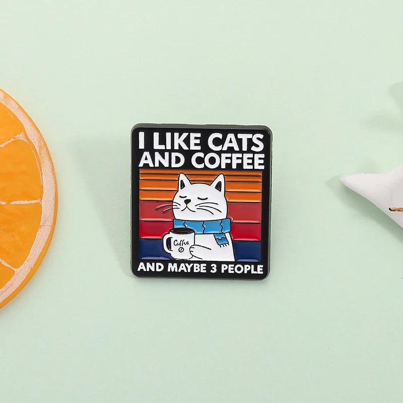 Cute Cat Coffee Pin
