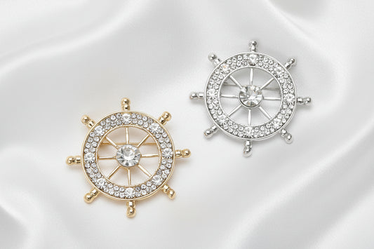 Luxury Rhinestone Rudder Brooch