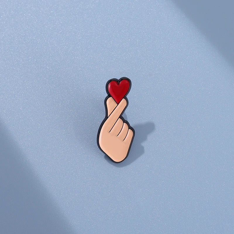 K-Pop Finger Heart Pin